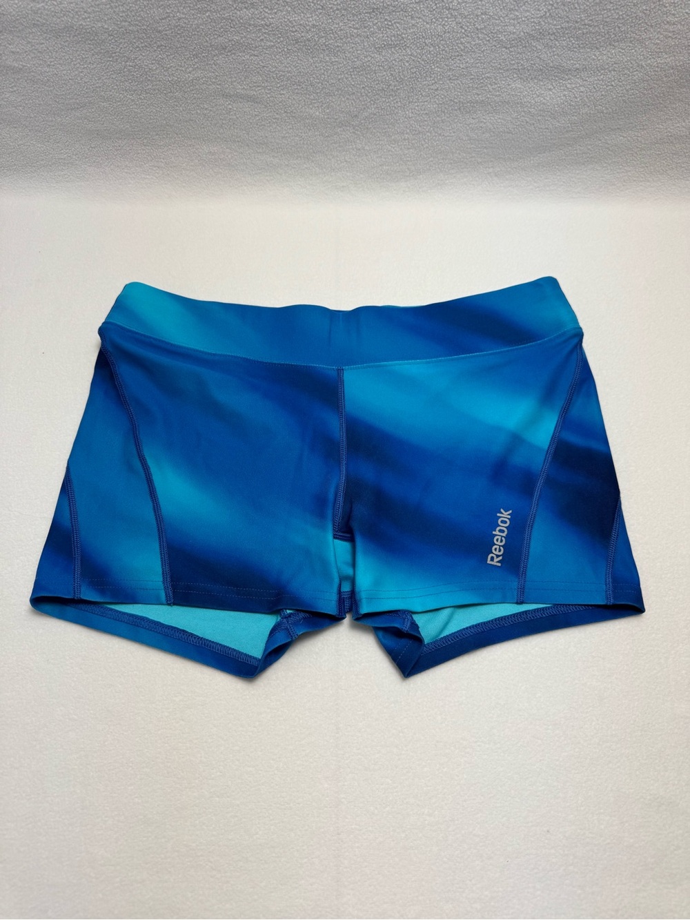 Reebok Blue Gradient Print Athletic Booty Shorts M
